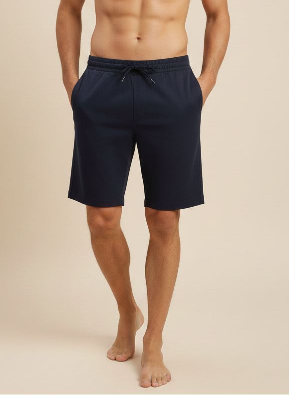 Benetton Men’s 100% Cotton Athleisure Shorts 01C3096ula20i | Soft Breathable Casual Gym Shorts Navy