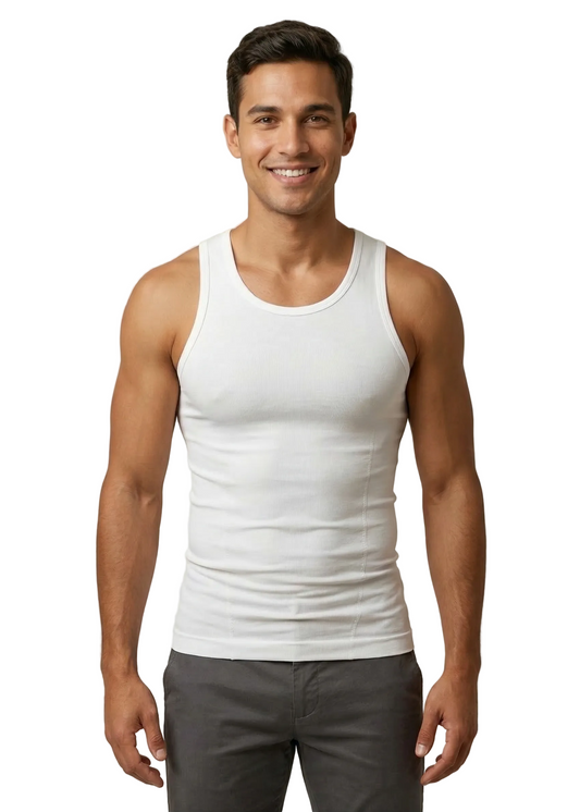 Benetton Men’s Cotton Elastane Vest 23P3menuc156i | Stretch Comfort Undershirt | Soft Breathable Fit