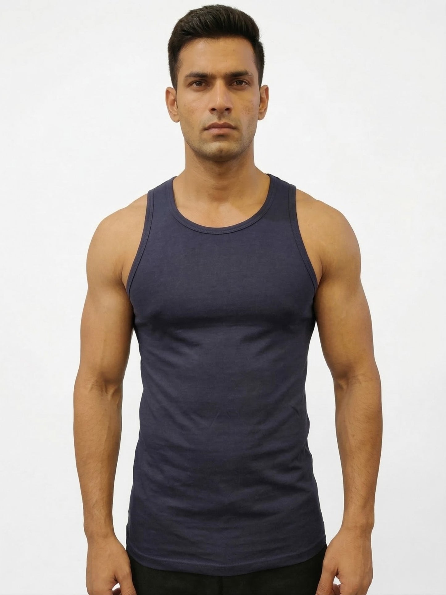 Benetton Men’s Cotton Elastane Fashion Vest 23P3menuc157i | Stretch Fit Stylish Undershirt 13C