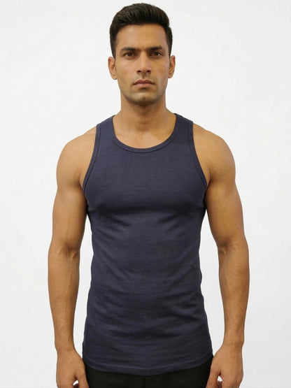 Benetton Men’s Cotton Elastane Fashion Vest 23P3menuc157i | Stretch Fit Stylish Undershirt 13C