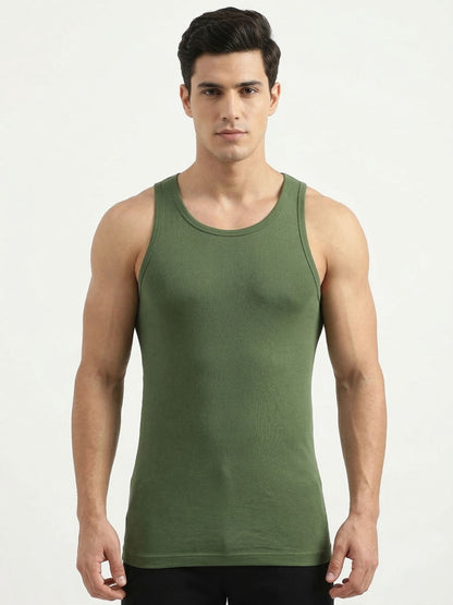 Benetton Men’s Cotton Elastane Fashion Vest 23P3menuc157i | Stretch Fit Stylish Undershirt G11