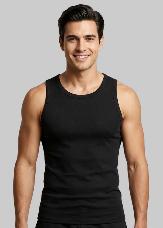 Benetton Men’s Cotton Elastane Fashion Vest 23P3menuc157i | Stretch Fit Stylish Undershirt 100