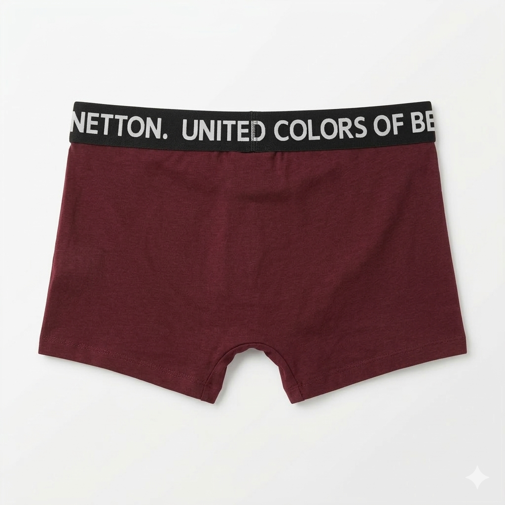 Benetton Men’s Cotton Elastane Trunk 23P3menuc185i | 93% Cotton Stretch Comfort Underwear 901