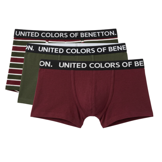 Benetton Men’s Cotton Elastane Trunk 23P3menuc185i | 93% Cotton Stretch Comfort Underwear 901