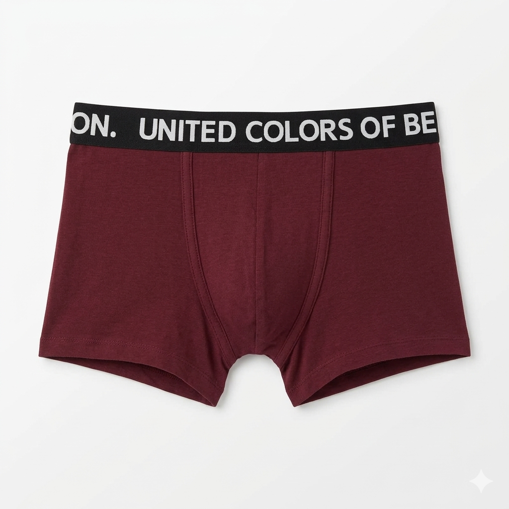 Benetton Men’s Cotton Elastane Trunk 23P3menuc185i | 93% Cotton Stretch Comfort Underwear 901