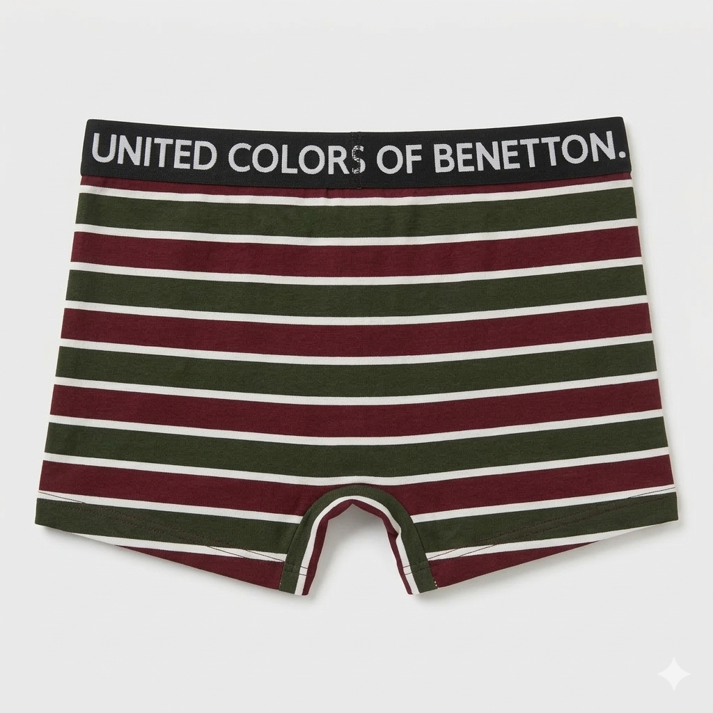 Benetton Men’s Cotton Elastane Trunk 23P3menuc185i | 93% Cotton Stretch Comfort Underwear 901
