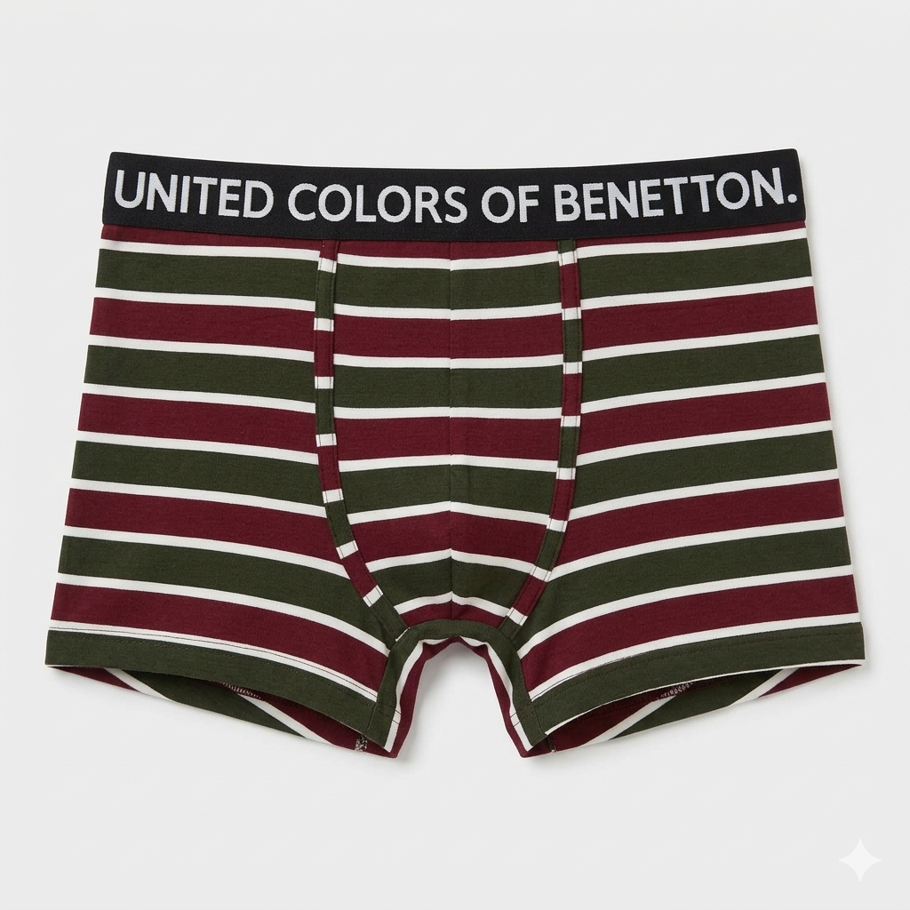 Benetton Men’s Cotton Elastane Trunk 23P3menuc185i | 93% Cotton Stretch Comfort Underwear 901