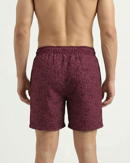 Benetton Men’s Cotton Boxer 01C4uclbox16i | 100% Cotton Comfortable Athleisure Boxers Wine