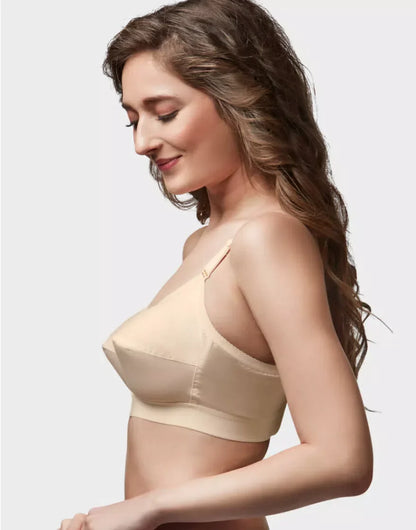 Trylo Krutika Plain Women’s Cotton Bra | Non-Padded Full Coverage | 100% Soft Cotton Comfort